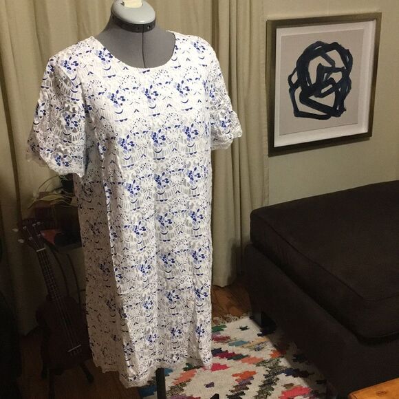 Midi Lace Shift Dress - Sans Souci Size L - Picture 1 of 4